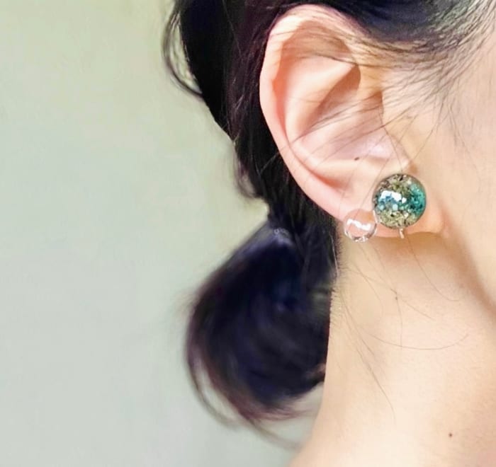 「山、水、砂」水滴ピアス〜上高地･大正池の砂のアクセサリー〜